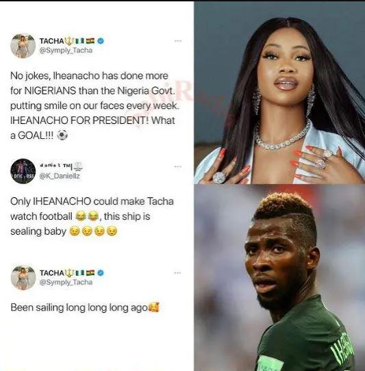 Tacha Relationship Kelechi Iheanacho