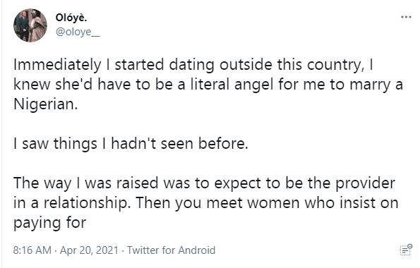 Women Pay bills Twitter