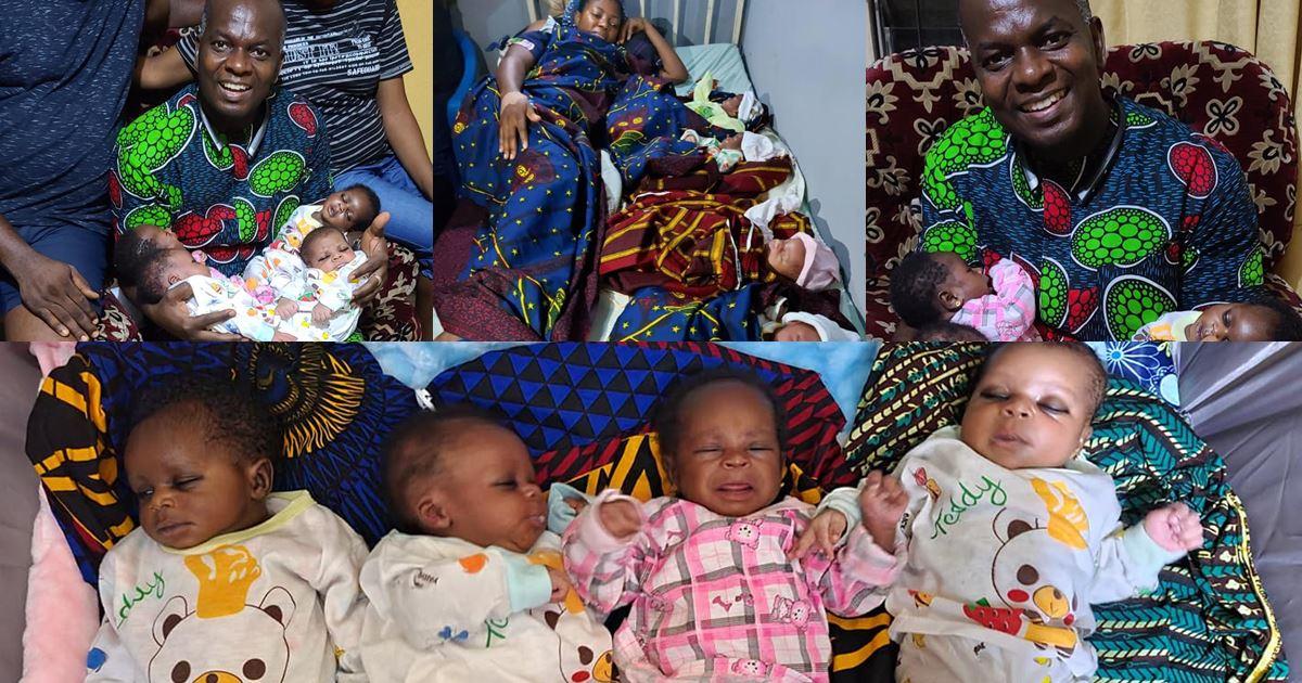 16 Years Childless marriage Quadruplets couple