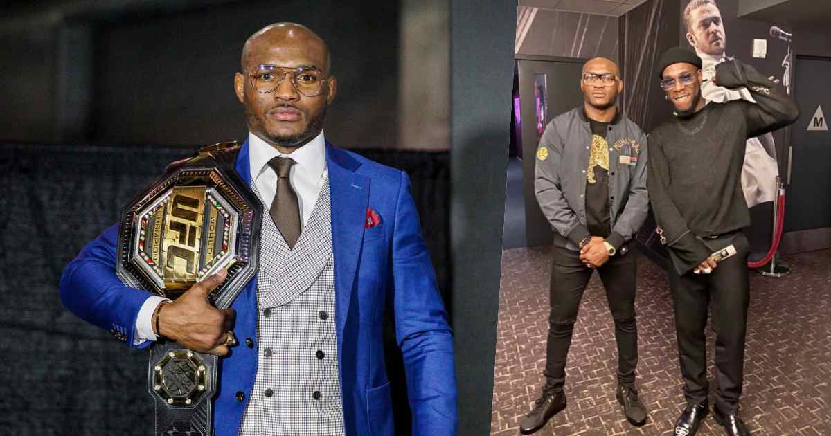 “I no say he go vex" - UFC champion, Usman says as he leaks Burna Boy's forthcoming song (Video)