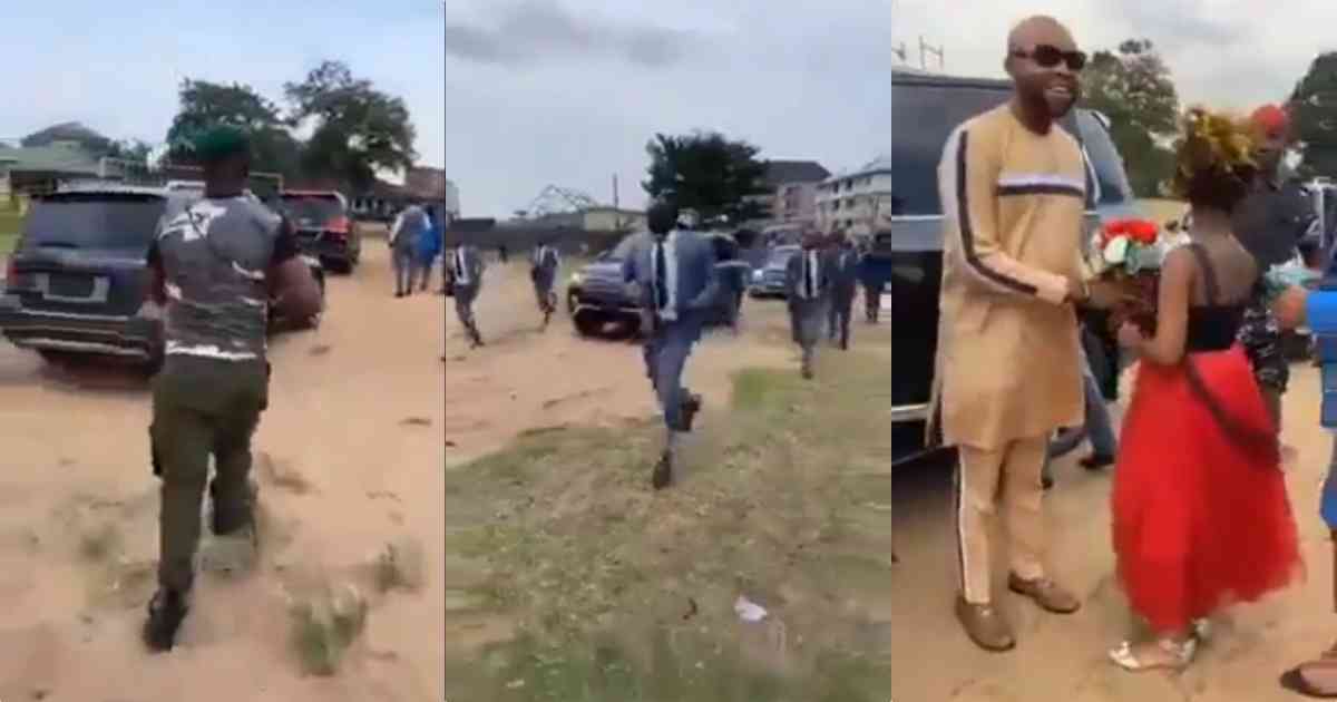 Pastor makes grand entrance with convoy & heavily-armed escorts in Aba (Video)