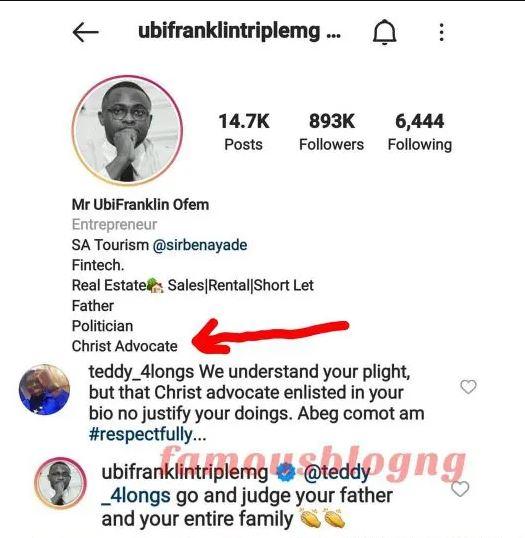 Ubi Franklin Christ Advocate Troll bio