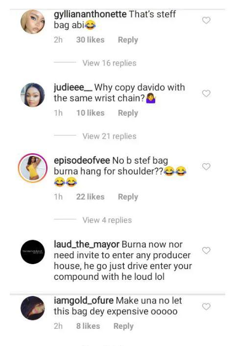 "No be Stefflon's bag be this? Why copy Davido?" - Burna Boy mocked over his new women's handbag