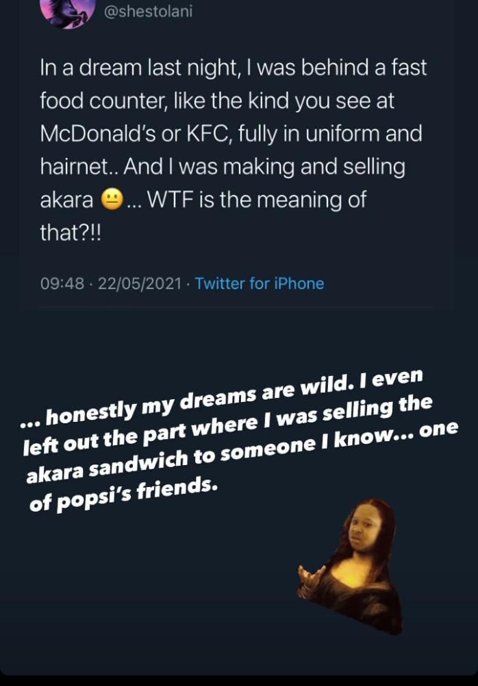 Tolani Otedola akara seller