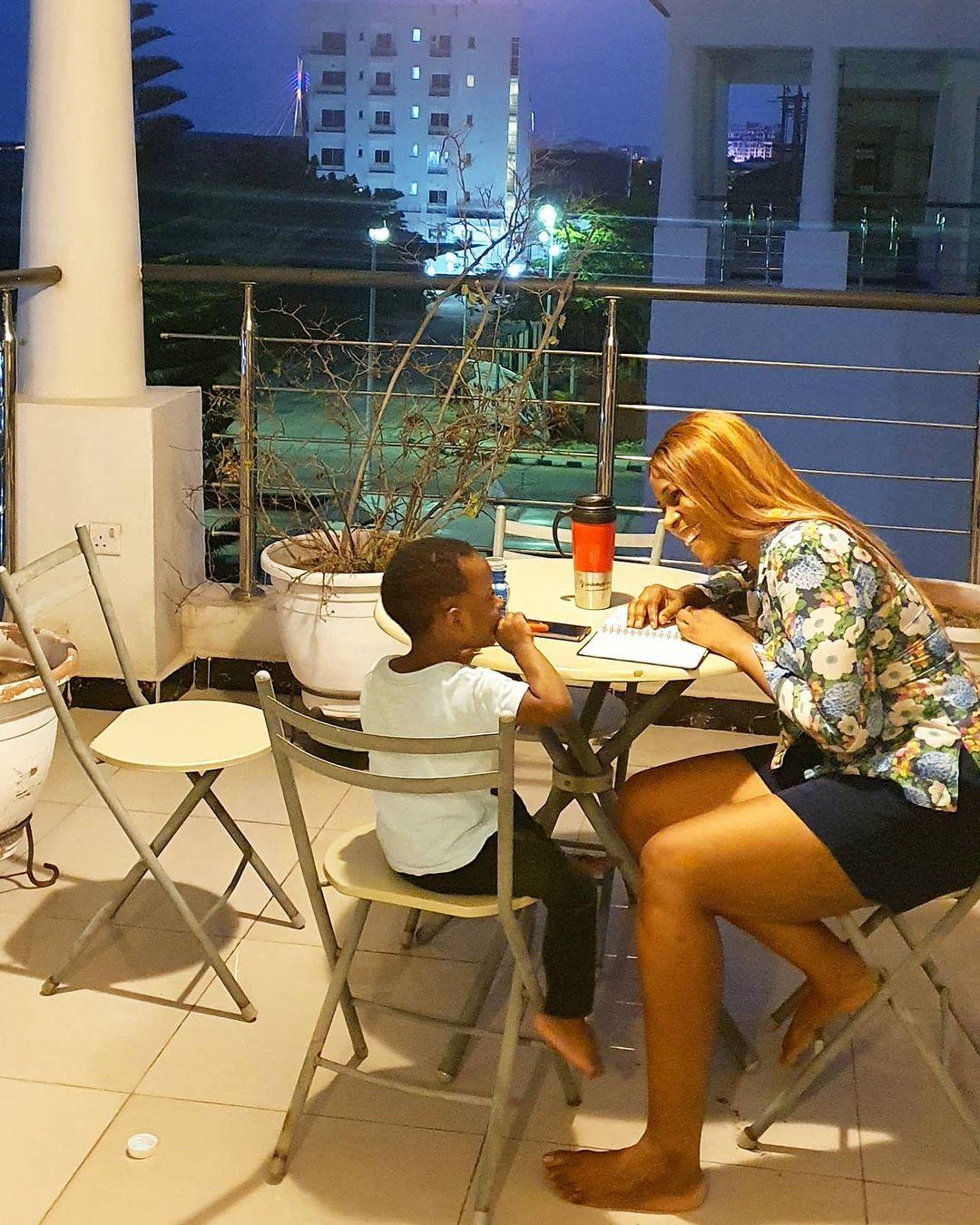 Linda Ikeji spank son