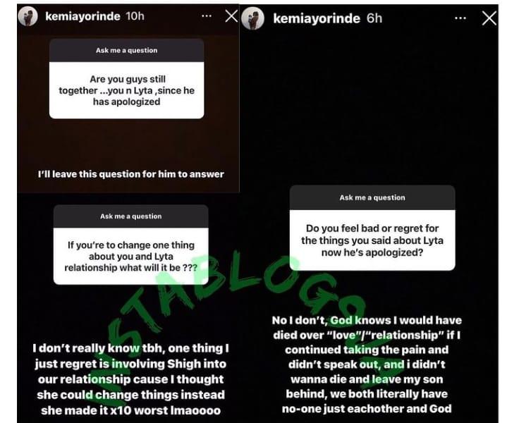 Lyta apologized baby mama