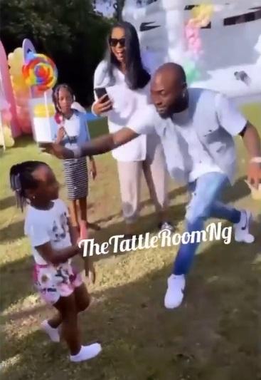 Watch Davido scold his daughter, Hailey, for trying to twerk at her birthday party (Video)