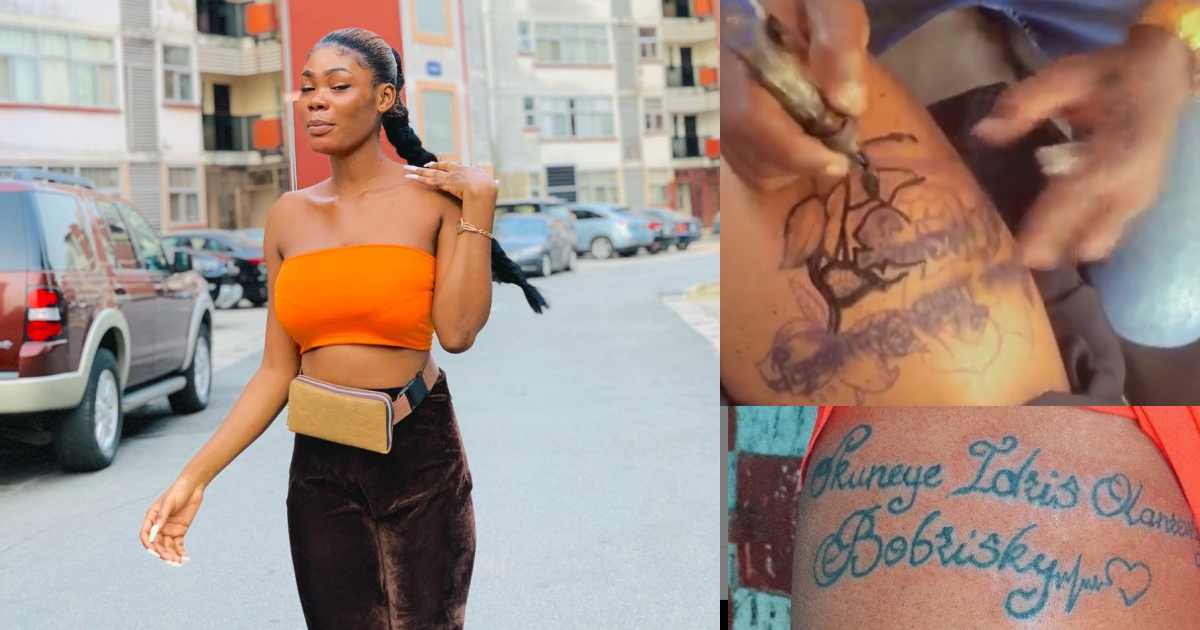 Bobrisky's Ivorian PA covers tattoo of crossdresser on her body following rift (Video)