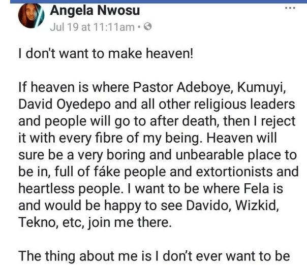 Angela Nwosu heaven
