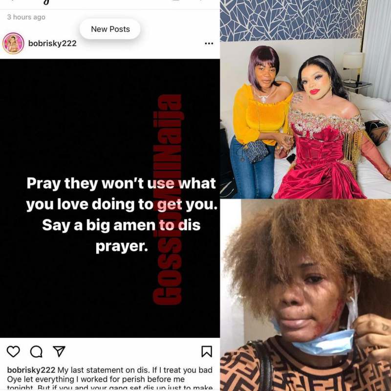 Bobrisky reacts after being called out for beating up Ivorian lady that tattooed his name 