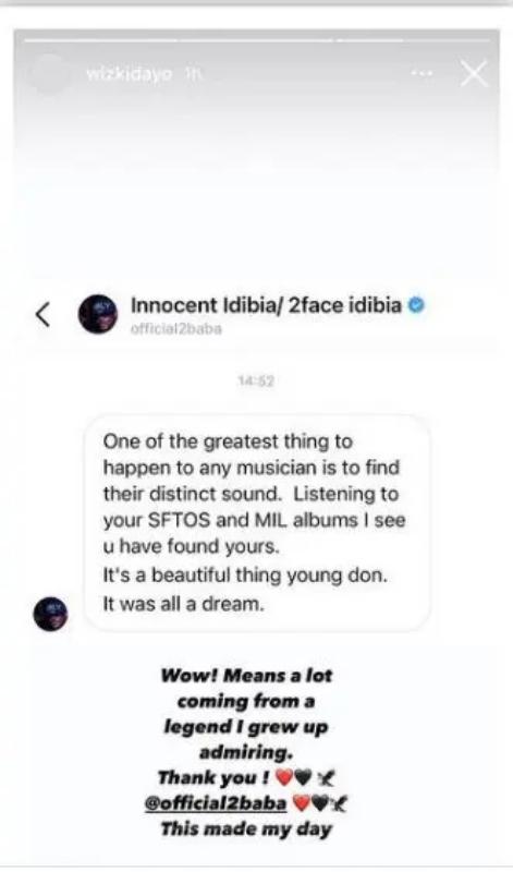 Wizkid jumps for joy as Tuface Idibia shower accolades on his 'distinct sound'