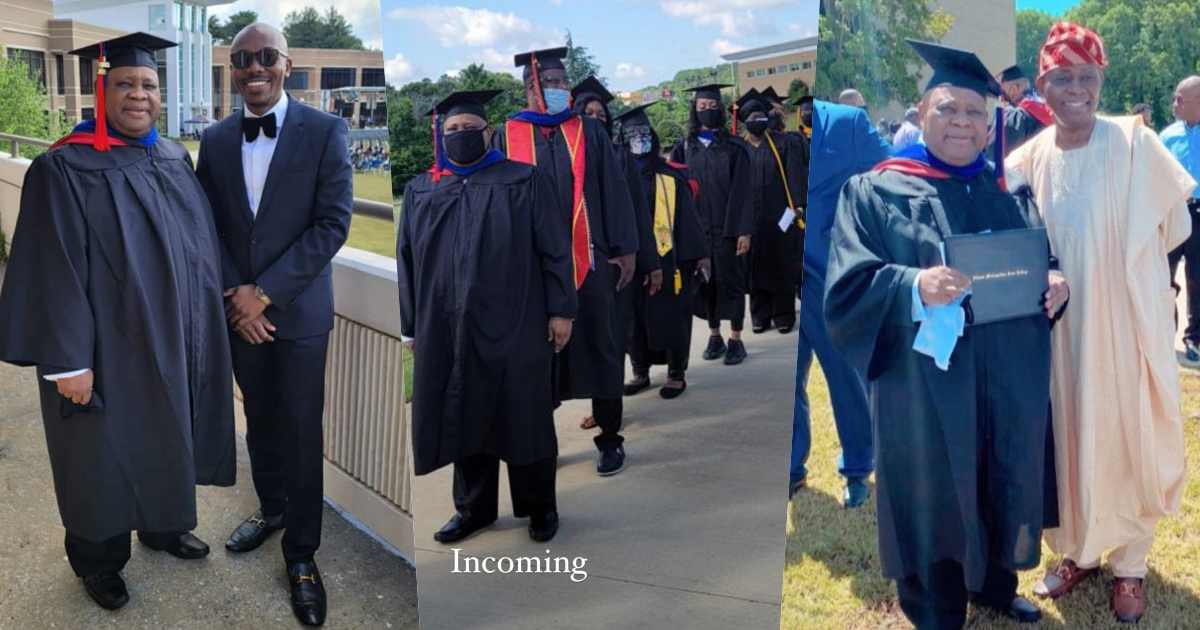 Davido's uncle, Ademola Adeleke bags degree in Criminal Justice from US University (Video)