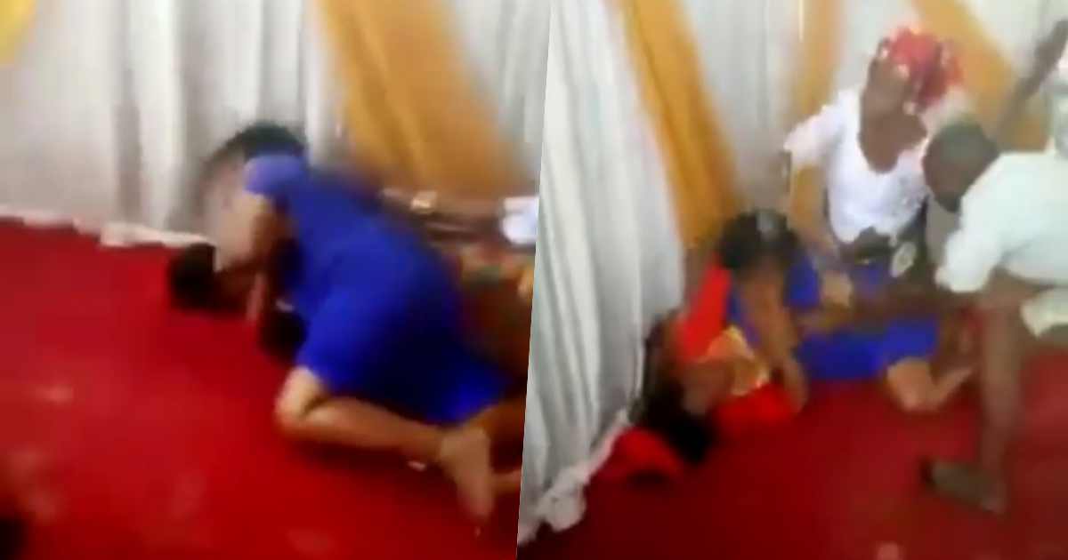 Pastor's wife and Deaconess' daughter fight dirty on church's altar in Abia (Video)