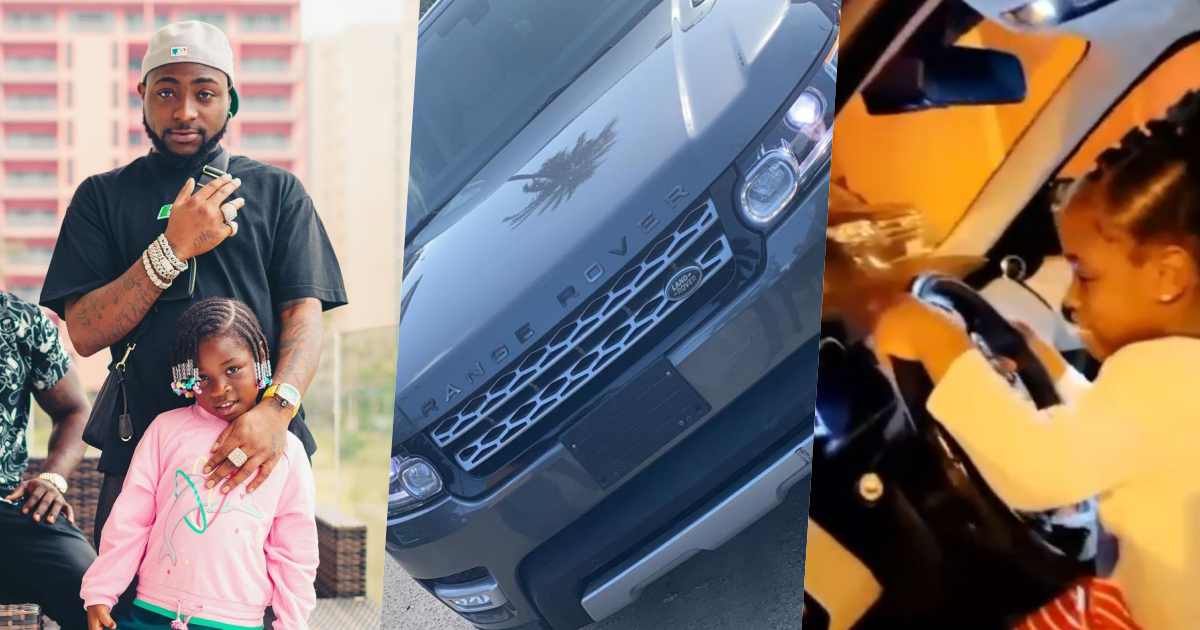 Davido gifts daughter, Imade brand new Range Rover ahead of 6th birthday (Video)