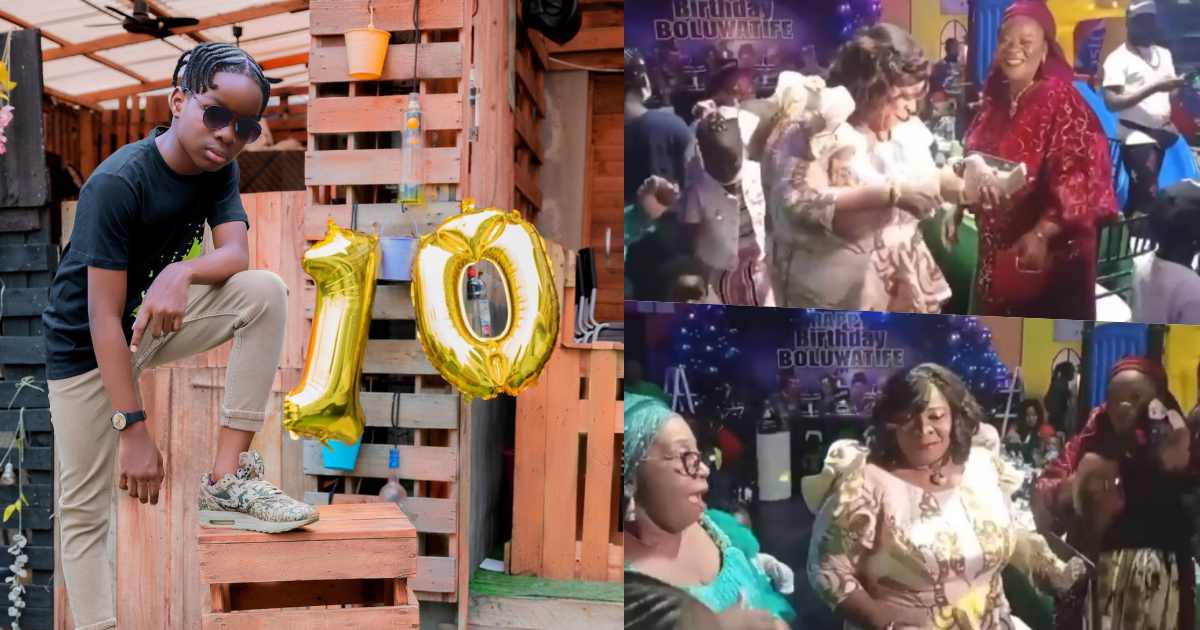 Wizkid's mother shows 'shaku shaku' dance at Tife's 10th birthday party (Video)