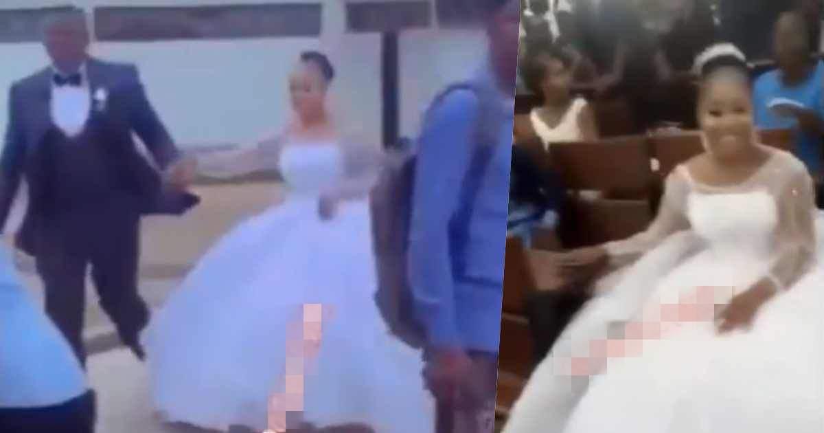 University of Abuja student makes grand entrance into exam hall on wedding dress (Video)