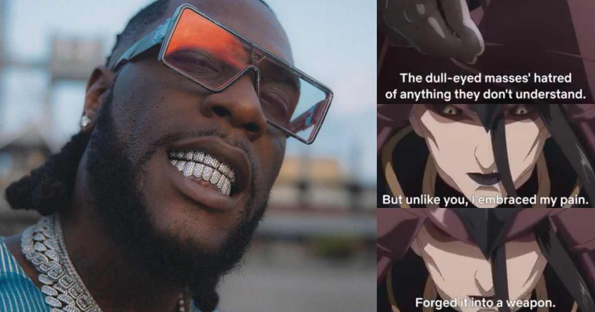 "You don sample Fela finish, him don enter anime" - Burna Boy dragged for quoting text from cartoon
