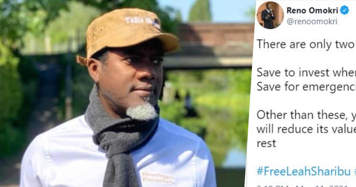 "Two reasons why you should save money" - Reno Omokri dish out words of advice
