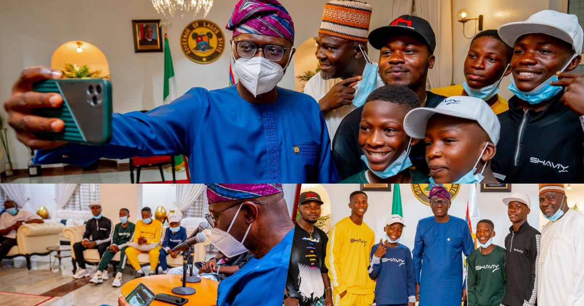 Gov. Sanwo-Olu host teen comedians, Ikorodu Bois, applauds their creativity