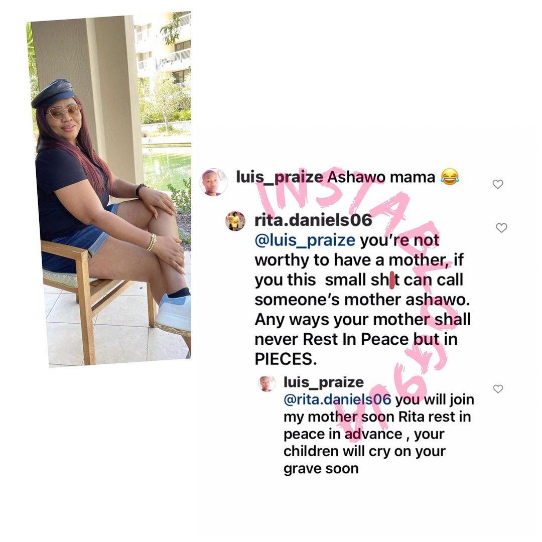 You're not worthy to have a mother - Rita Daniels slams a lost troll on her page