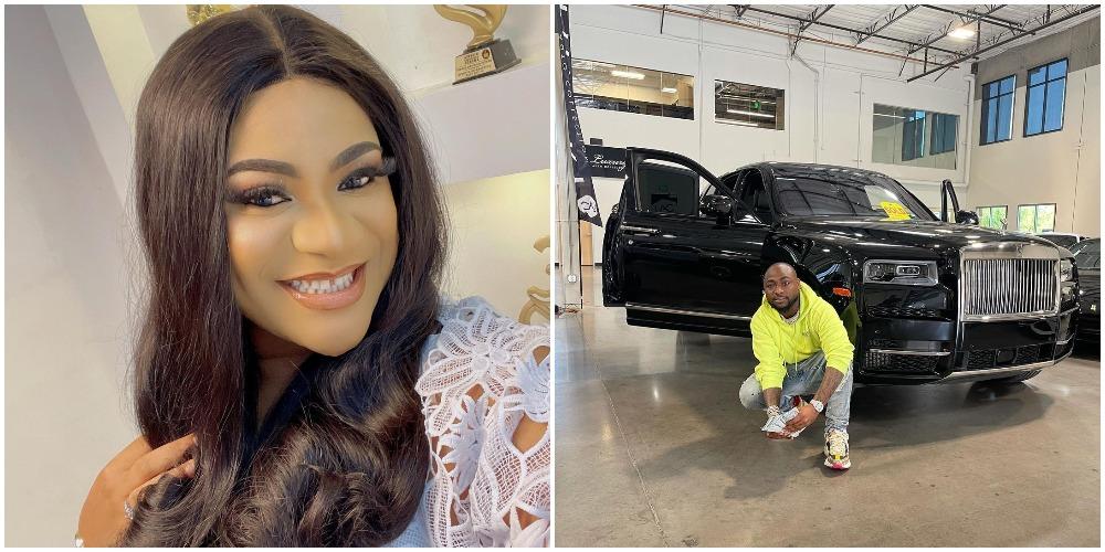 "How many nylon did you see" - Actress Nkechi Blessing shades her colleagues over Davido’s new Rolls Royce
