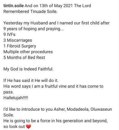  "My God is faithful" - Woman recounts how she gave birth after 9 IVFs and 3 miscarriages