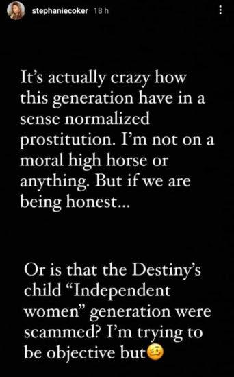 "This generation has normalized prostitution" - Stephanie Coker laments