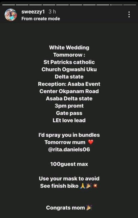 Regina Daniels' brother donates cow as he announces mother's white wedding date
