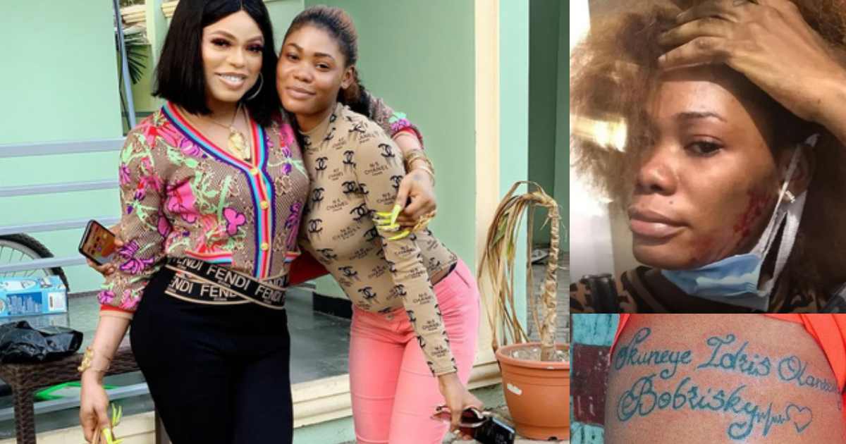 Bobrisky reacts after being called out for beating up Ivorian lady that tattooed his name