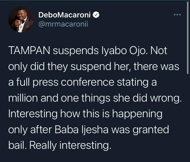 macaroni tampan iyabo ojo