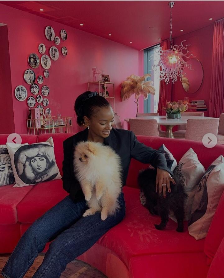 Temi Otedola shares lovely pictures with DJ Cuppy's 'Pomeranian sons,' calls them her cousin