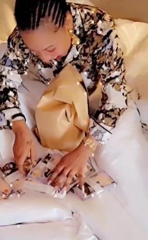 Actress, Tonto Dikeh gets cash gift of N2M for her birthday (Video)