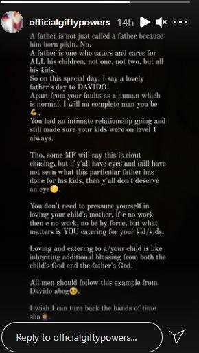 Gifty Father's day davido