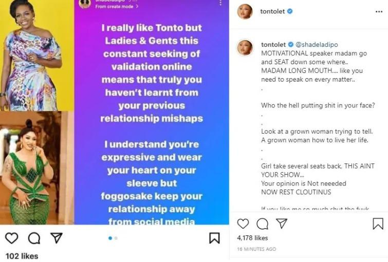 Tonto Dikeh shade ladipo