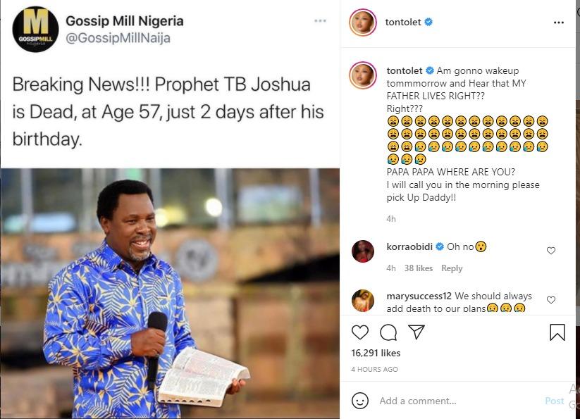  TB Joshua dead