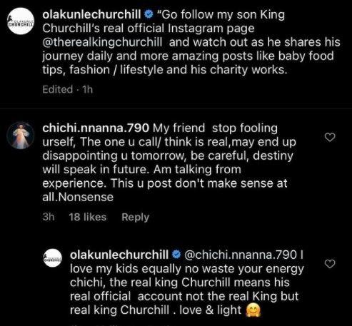 Olakunle Churchill exchanges blow with troll that lectured him on how to love his sons equally