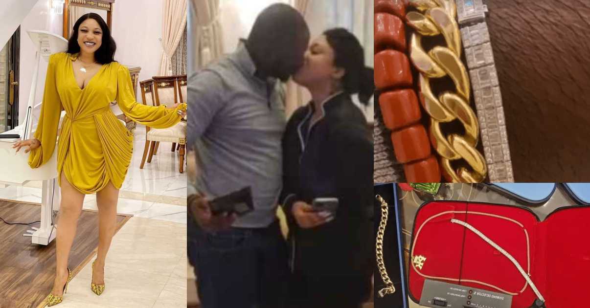 Tonto Dikeh gifts her new boyfriend diamond bracelet worth N2.5M for his birthday