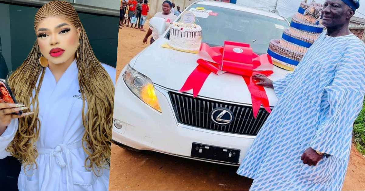 Bobrisky surprises his father with new Lexus SUV as birthday gift