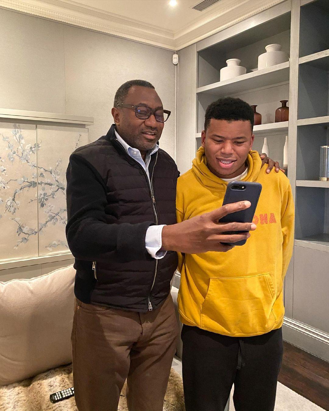 "Papa loves you so much"- Femi Otedola celebrates his son, Fewa, on his birthday