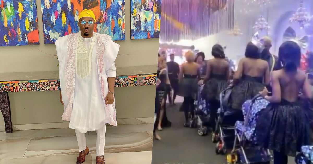 Socialite, Pretty Mike storms event with convoy of baby mamas (Video)