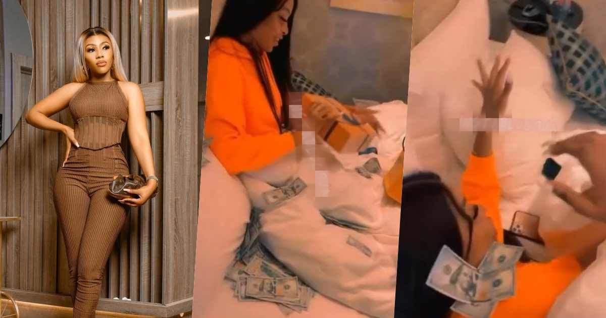 Mercy Eke celebrates friend's birthday with loads of dollar bills (Video)