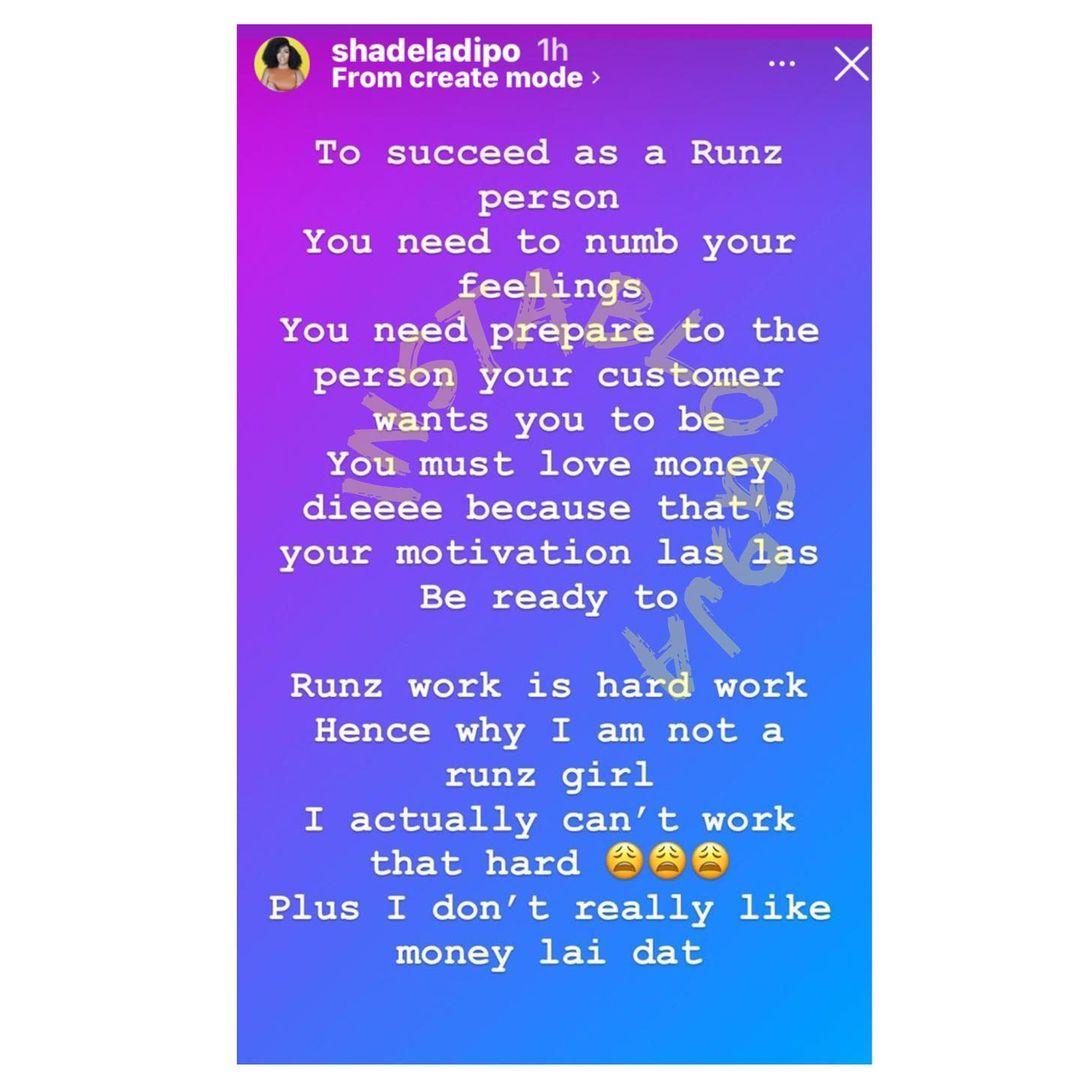 Why I’m not a runs girl — Media Personality, Shade Lapido opens up