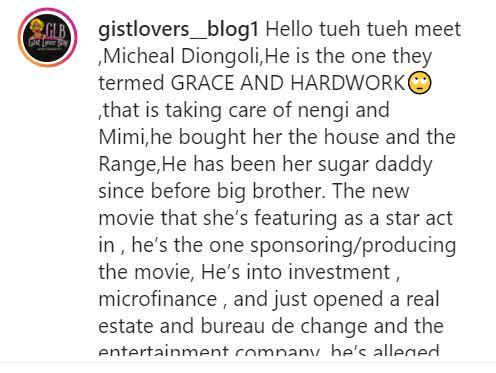 "He bought her the house and car" - Nengi's alleged sugar daddy exposed 