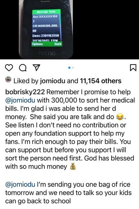 bobrisky medical bills fan