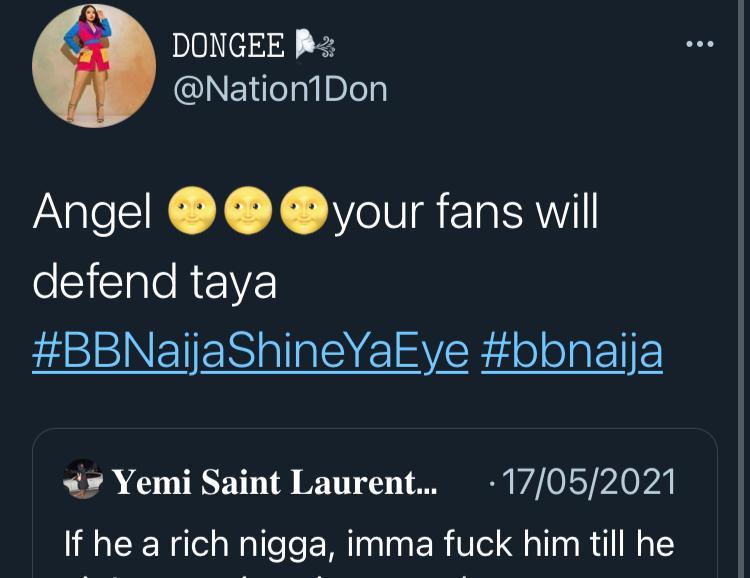 #BBNaija: Angel's tweet bragging about sleeping with a rich man till he becomes poor surfaces