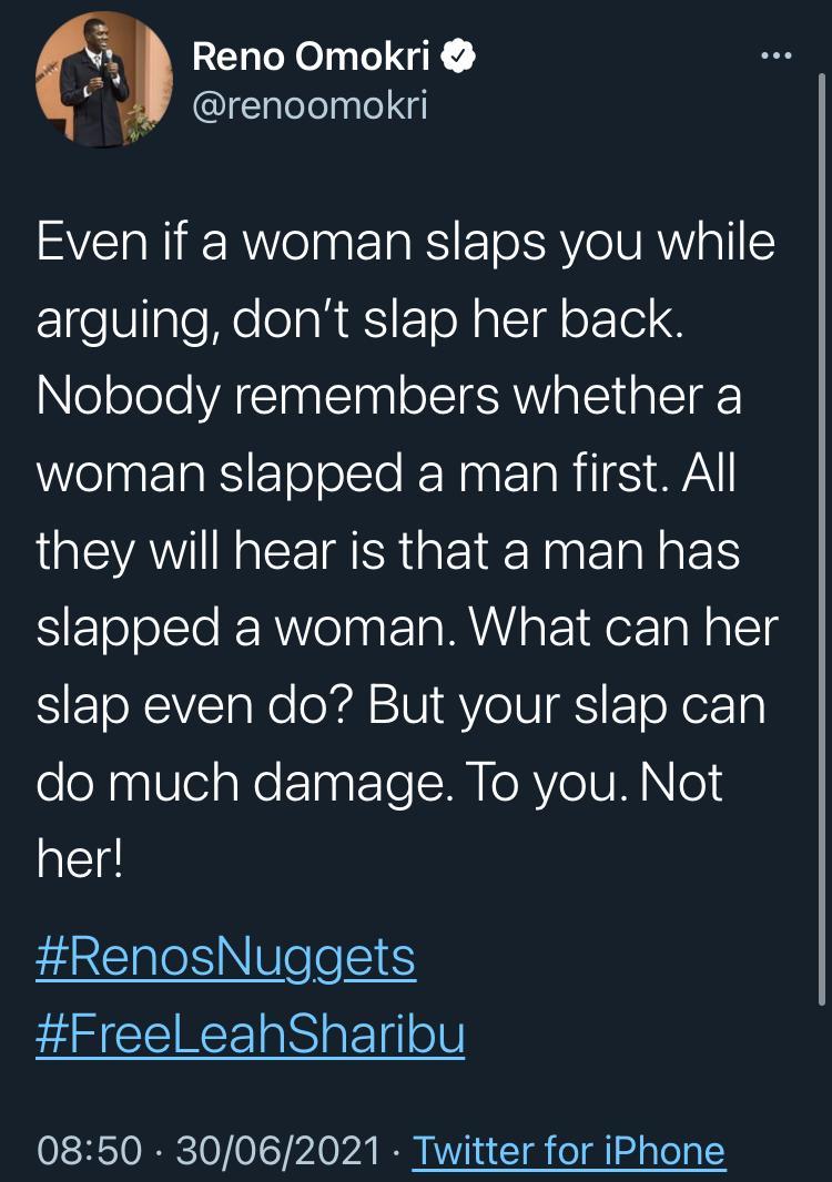 Reno Omokri Woman Slap Men