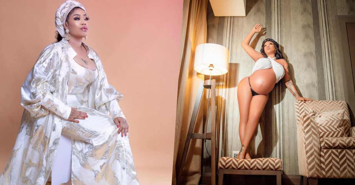 Toyin Lawani flaunts baby bump, asks fans for suitable name for her unborn child