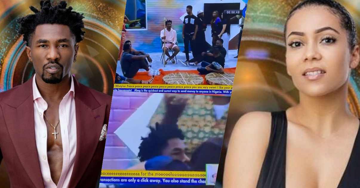 #BBNaija: Moment Maria locked lips with Boma out of the blue (Video)