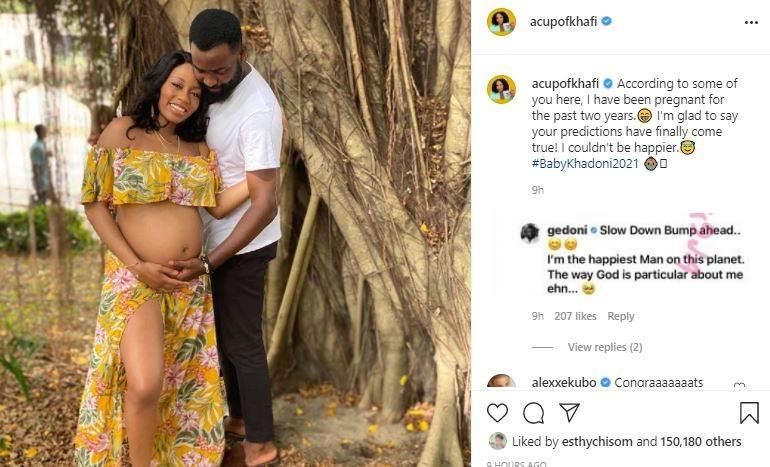 "Happiest man on earth" - Gedoni says as Khafi flashes her baby bump