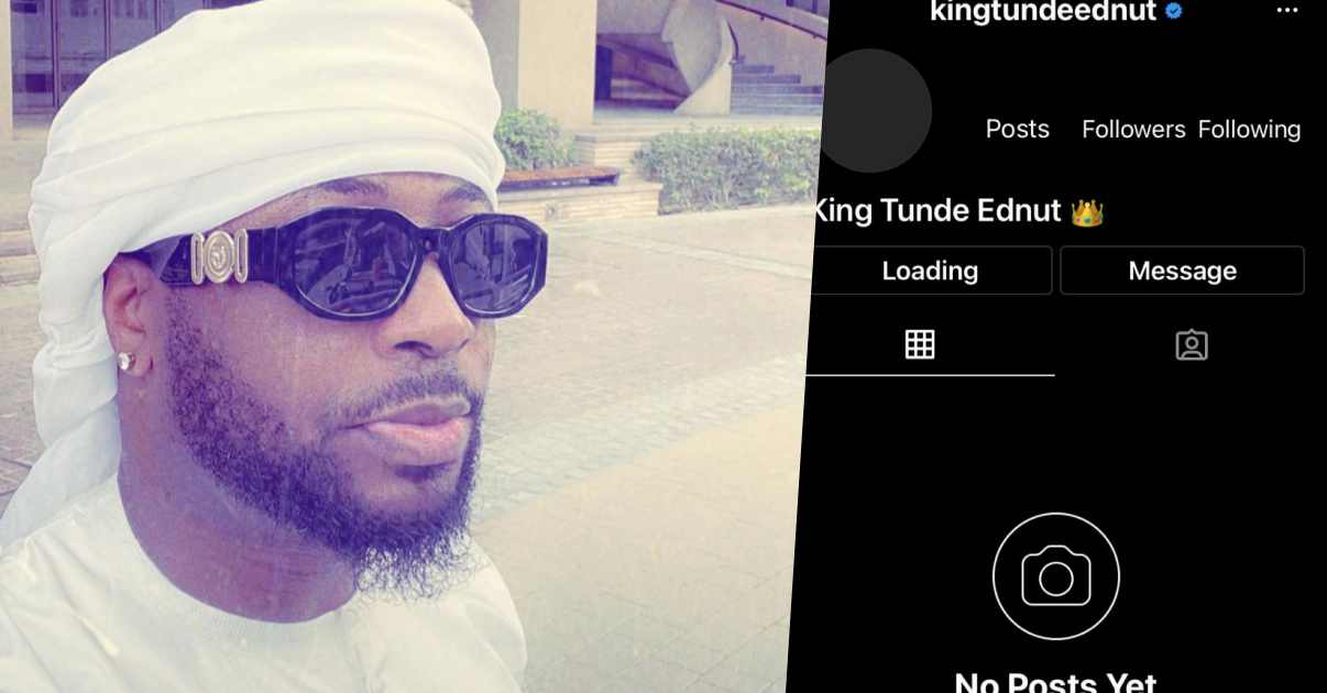 Instagram suspends Tunde Ednut's page for the umpteenth time